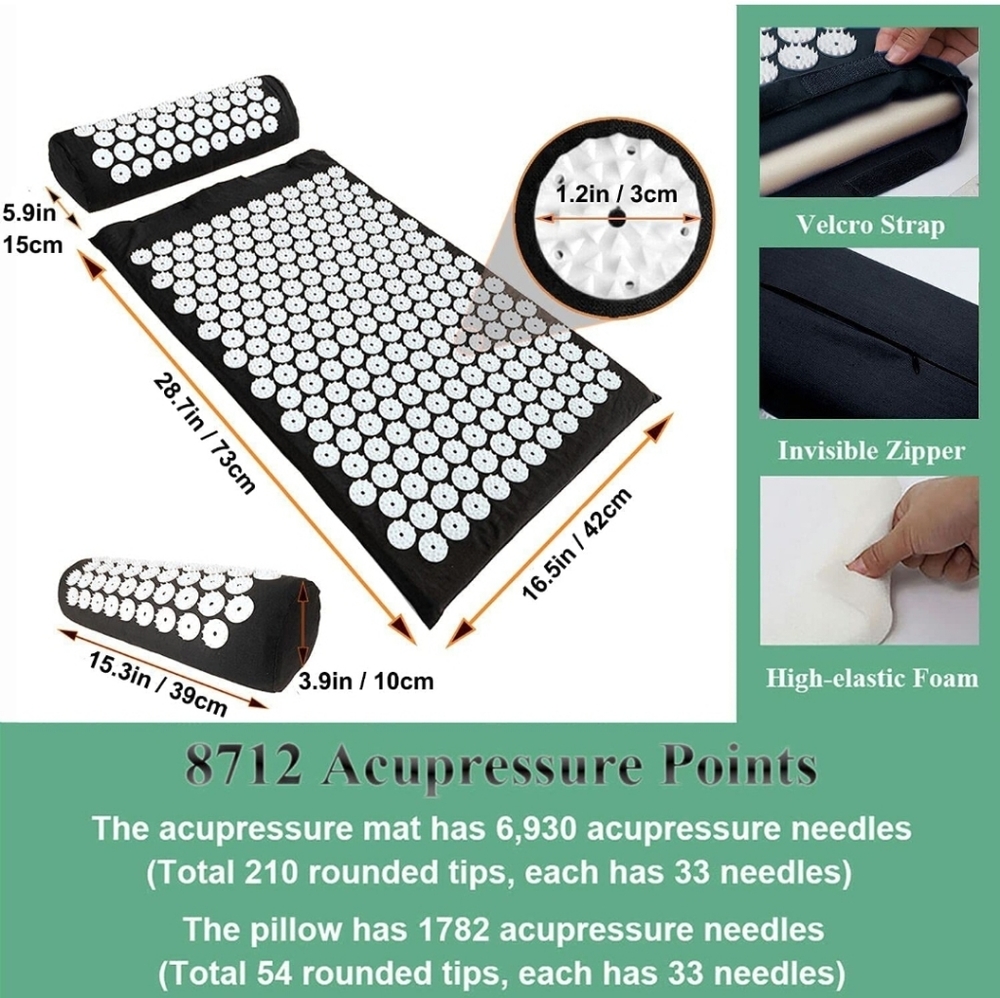Acupressure Mat and Pillow Set